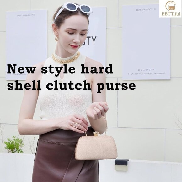 Chic Hard Shell Clutch Bag for Weddings and Parties - Glamorous Finish - Picture 2 of 6
